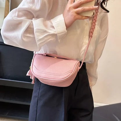 Sleek Braided Strap Mini Sling Bag - Image 4