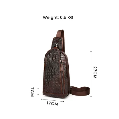Crocodile-Like Pattern Shoulder Sling Bag - Image 3