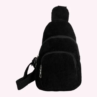 Lightweight Corduroy-Like Chest Sling Bag - Image 6
