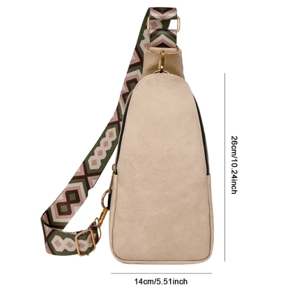 Vintage-Like Triangular Sling Bag - Image 6