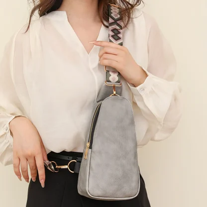 Vintage-Like Triangular Sling Bag - Image 4