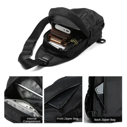 Multi-Functional Zipper Crossbody Chest Bag - Image 3