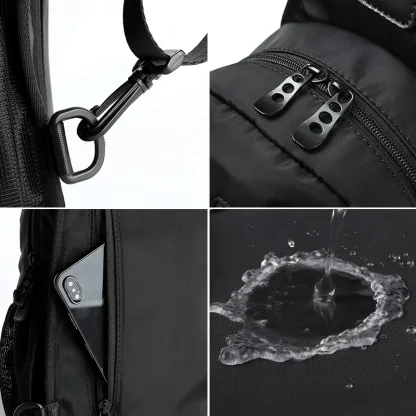 Multi-Functional Zipper Crossbody Chest Bag - Image 4