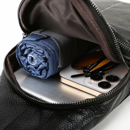 Travel Leather-Like Daypacks Chest Crossbody Bag - Image 2
